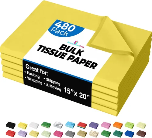 Miniatura 32 de Party Solids Papel de Seda Negro para Bolsas de Regalo - Papel de Seda a Granel Negro de 20" X 30", 480 Hojas - Papel Prensa de 10 lb para Embalaje
