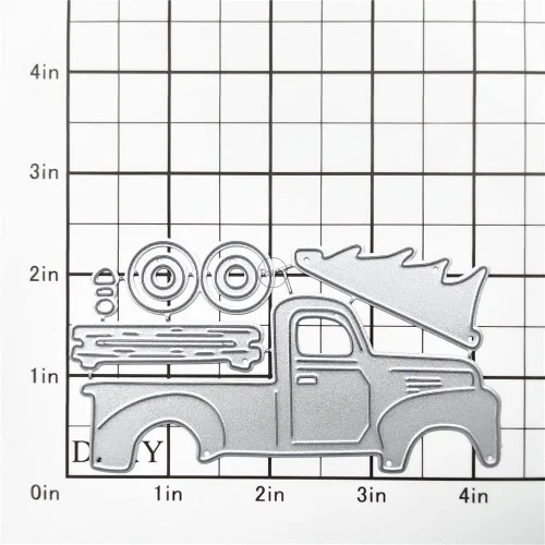 Miniatura 2 de DzIxY Troqueles de corte de metal para árbol de Navidad para camiones, kit de fabricación de tarjetas, troquelados, troquelados, álbumes de 6