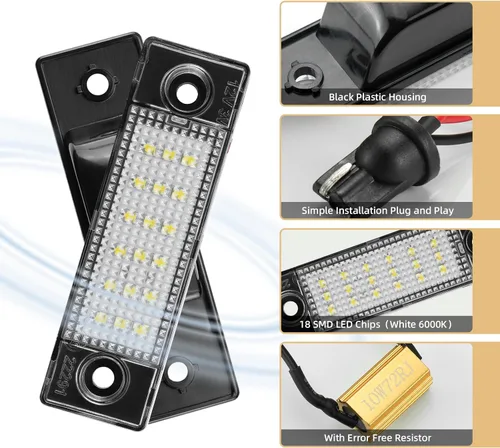 Miniatura 5 de Luces LED para matrícula compatibles con Chevy Cruze 2009-2023 reemplazo de luz de matrícula