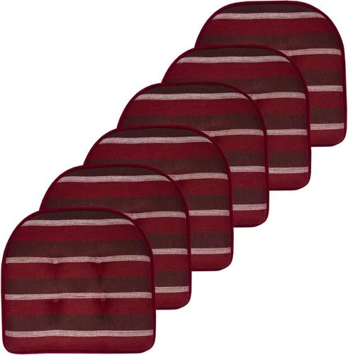 Miniatura 64 de Sweet Home Collection - Cojín de espuma viscoelástica para silla con capitoné, antideslizante, parte trasera de goma, en forma de U, 17 x 16 Piel