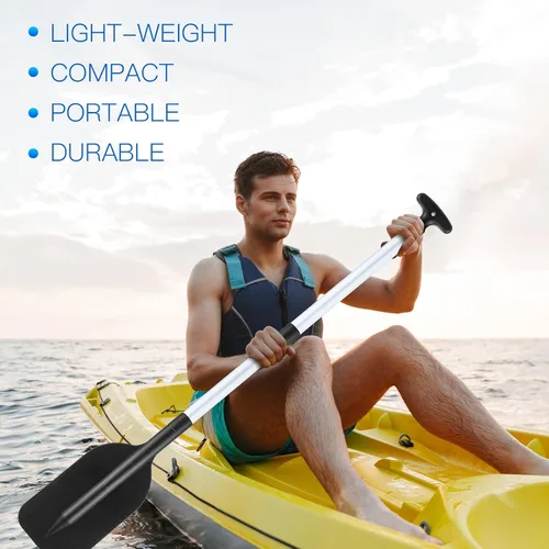 Miniatura 3 de Tradder 2 remos telescópicos plegables para kayak, remo de 21.3 a 41.7 pulgadas, remo de plástico de aluminio, remo de longitud ajustable para Negro