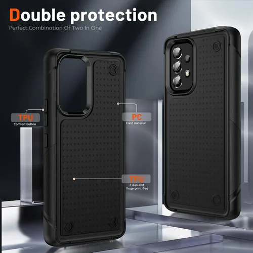Miniatura 3 de Jeylly Funda para Samsung Galaxy A52 5G, Galaxy A52 Funda para teléfono con protector de pantalla híbrida de silicona antiarañazos, funda de defensa