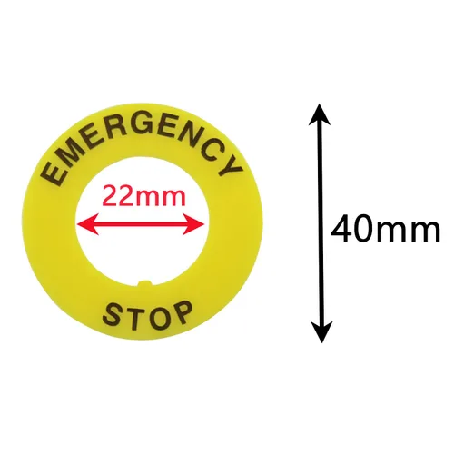 Miniatura 2 de E-outstanding 5 piezas de interruptor de botón de emergencia, señal de parada de emergencia, junta de anillo de parada de emergencia para reemplazo