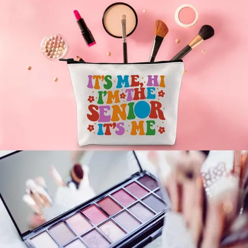 Miniatura 3 de WCGXKO Senior Class Of 2025 Gift It's Me Hi I'm The Senior It's Me - Bolsa de maquillaje con cremallera, EL MAYOR, Cremallera