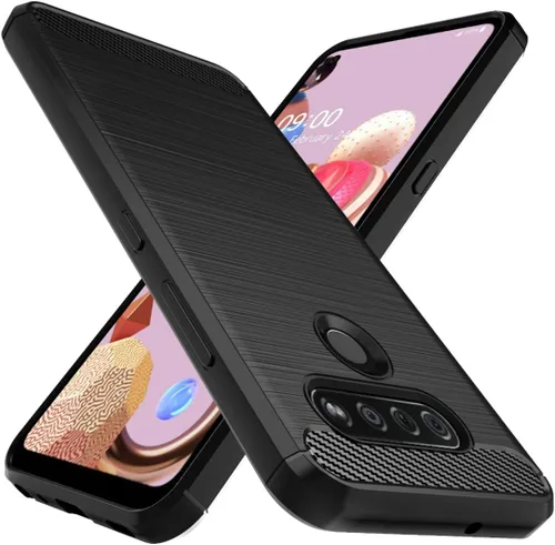 Osophter Funda para LG K51, LG Reflect Case, LG Q51 Funda protectora de goma TPU flexible de absorción de golpes para LG K51 (negro)