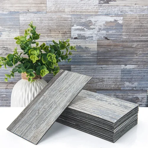 Art3d 102 piezas de azulejos de despegar y pegar para la cocina y el baño, 3 x 6 pulgadas. Pegar en azulejos de metro, tablones de madera envejecida