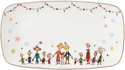 Miniatura 10 de Lenox 896338 Tarro de dulces cubierto con texto en inglés "Merry Grinchmas", decoración navideña y festiva