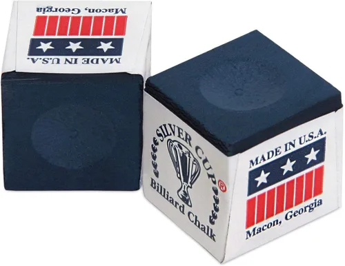Miniatura 3 de Silver Cup caja de gis para tacos de pool/billar, 12 cubos. Azul marino