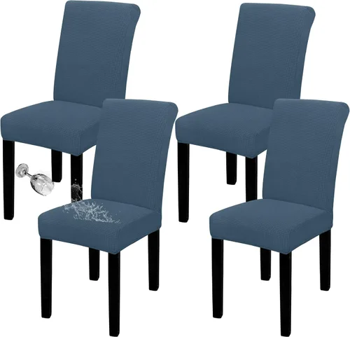 Miniatura 53 de Easy-Going - Juego de 2 fundas para sillas de comedor 100% impermeables, de tela Jacquard elástica, fundas protectoras removibles y lavables