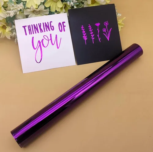 Miniatura 10 de Alinacutle Rollo de lámina reactiva de tóner láser de color morado claro, morado claro, lámina caliente de transferencia metálica para álbumes