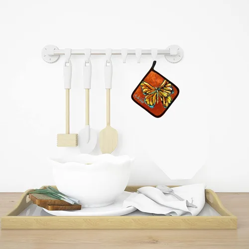 Miniatura 4 de Caroline's Treasures MW1339PTHD - Juego de soportes para ollas de cocina con diseño de mariposa monarca, resistentes al calor, almohadillas