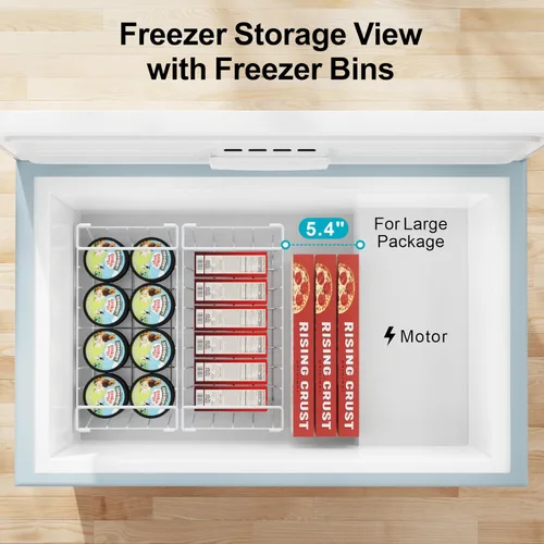 Miniatura 9 de iSPECLE - Contenedores organizadores para congelador horizontal - Paquete de 3 contenedores pequeños apilables para congelador profundo