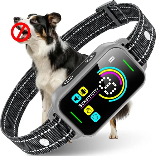 Miniatura 8 de DINJOO Collar Antiladridos Inteligente - Collar de Adiestramiento Antiladridos Recargable con 8 Niveles de Sensibilidad Ajustables, Pitido y Choque