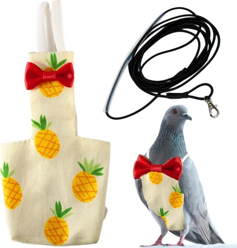 Arnés y correa para pájaros y palomas, pañales para pájaros para palomas y arnés de correa, pañales para pájaros cacatúa, loro, periquito,