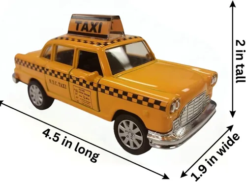 Miniatura 2 de NYC Taxi en cabina amarilla con acción de retroceso, juguete de taxi de la ciudad de Nueva York (sin sonido)