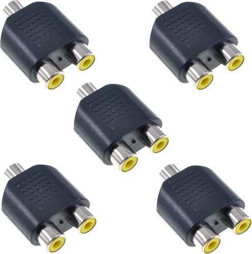 5 unids 0.138 in RCA Y Splitter Adaptador 1 Hembra a 2 Hembra para Audio Video AV TV Cable Convertir