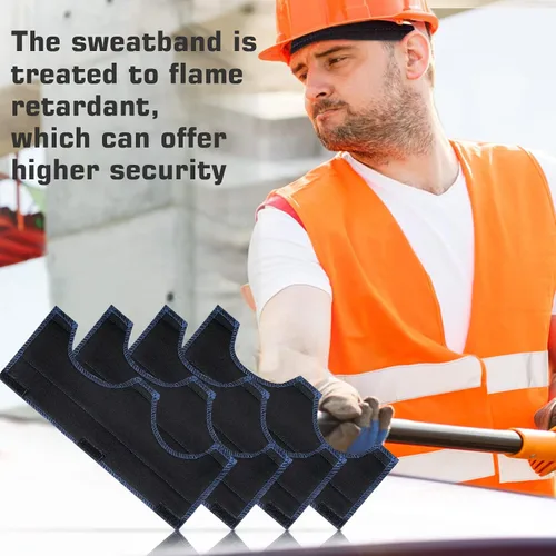 Miniatura 7 de Paquete de 4 bandas para el sudor, forro lavable para cascos de seguridad, diadema antisudor y absorción de humedad, accesorio de seguridad