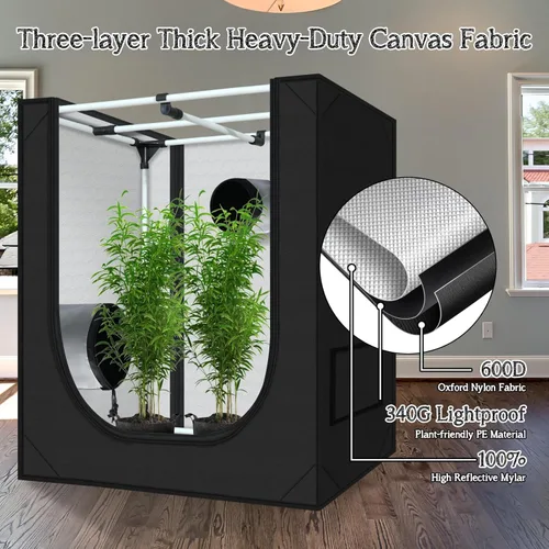 Miniatura 5 de zazzy Carpa de Cultivo 18"x30"x36" Hidropónica de Servicio Pesado Cuarto Oscuro Reflectante Mylar Carpas de Cultivo con Ventana y Bandeja de Piso
