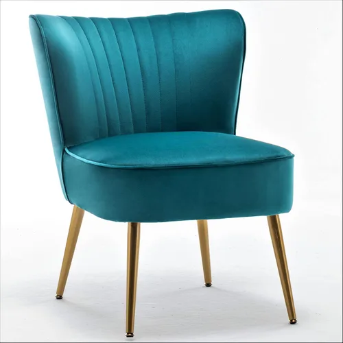 Miniatura 21 de Container Furniture Direct Silla moderna de terciopelo para sala de estar, dormitorio o entrada, diseño elegante y cómodo sin brazos con patas