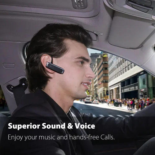 Miniatura 2 de Auricular Bluetooth, manos libres, auricular Bluetooth inalámbrico con 18 horas de reproducción y micrófono con cancelación de ruido para iPhone