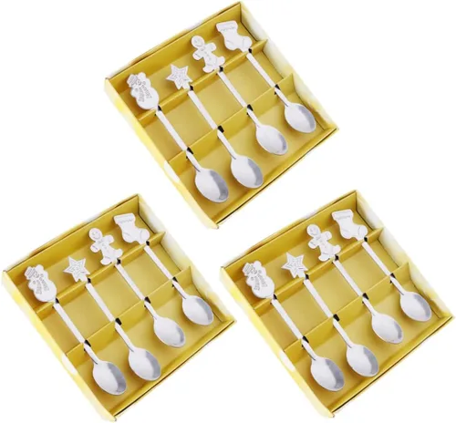 Miniatura 2 de Cucharas de café navideñas de acero inoxidable, cucharas de té de postre para helado, bebida caliente, 12