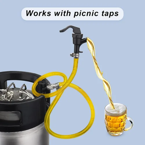 Miniatura 6 de MRbrew Tubo de cerveza de 10 pies, manguera de cerveza de PVC con abrazaderas de manguera de identificación de 3/16 pulgadas, línea líquida de grado