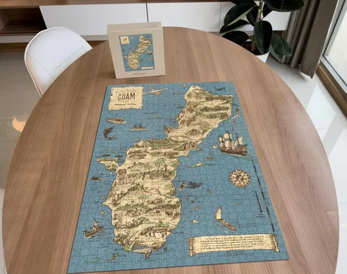 Miniatura 5 de Rompecabezas de 1000 piezas Mapa histórico de la isla histórica de Guam - 1958 Guam Puzzle para adultos