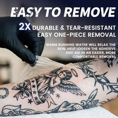 Miniatura 9 de BFONS Vendajes impermeables para cuidado posterior del tatuaje, 2 pulgadas x 16 yardas, cinta para cubrir tatuajes, suministros de tatuaje, vendaje