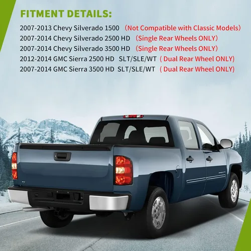 Miniatura 6 de AUTOSAVER88 Luz trasera con bombilla y arnés compatible con Chevy Silverado 1500/2500HD/3500HD 2007-2013, Silverado 2500 HD/3500 HD 2014, GMC Sierra