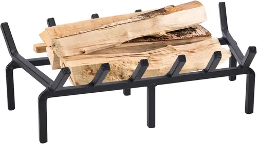 Miniatura 7 de Parrilla de Fuego de Acero Sólido Resistente - Soporte para Troncos de Madera de 20 Pulgadas para Hogar Interior, Fogata al Aire Libre y Chimenea