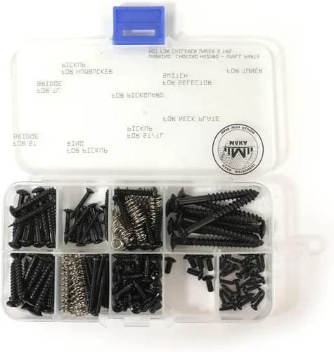 MAKA - Juego de surtidos de tornillos para guitarra con caja, para puente, pastilla, golpeador, afinador, interruptor y placa de mástil de guitarra
