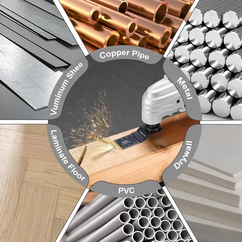 Miniatura 4 de Hojas de sierra oscilantes, Diagtree 115 piezas de hojas de multiherramienta oscilante de titanio para metal, madera y plástico, compatibles