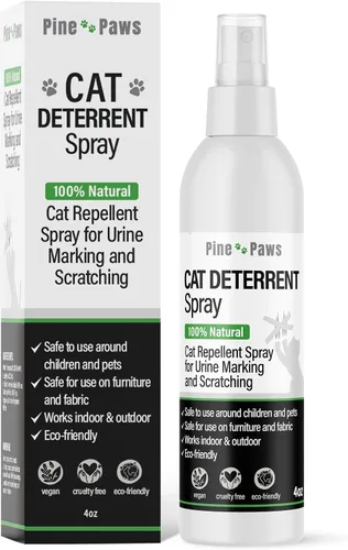Spray disuasorio para gatos, 100% natural, repelente de gatos, para marcas de orina y arañazos, ecológico, seguro de usar alrededor de niños y