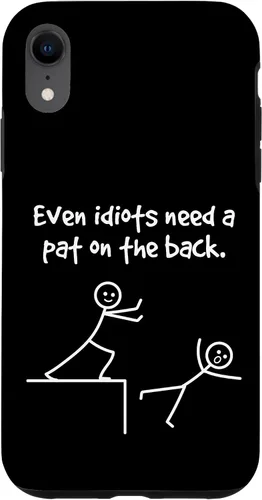 Miniatura 25 de Even Idiots Need A Pat On The Back Funny Stick Man Joke - Funda de regalo para iPhone 17