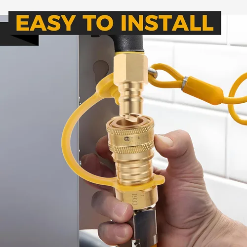 Miniatura 6 de Accesorios de conexión rápida de gas natural de 3/8 pulgadas, manguera de gas propano natural y propano LP, kit de enchufe de desconexión rápida