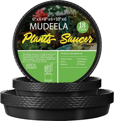 Miniatura 19 de MUDEELA Paquete de 6 platillos para plantas de 8 pulgadas, bandejas de plástico duraderas para interiores, platillo de plástico transparente, hecho
