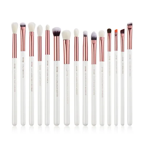Miniatura 8 de Jessup Pinceles de sombra de ojos, 15 piezas, juego de pinceles de ojos naturales para sombra de ojos, corrector de cejas, delineador de ojos, novia