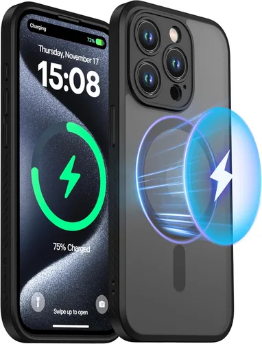 Miniatura 7 de CellEver Funda magnética fuerte para iPhone 15 Pro [protección de cámara] [prueba de caídas de grado militar] [compatible con MagSafe] Funda delgada