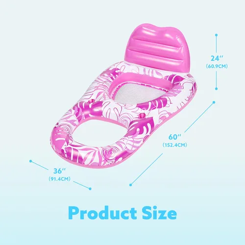 Miniatura 6 de SLOOSH Paquete de 2 flotadores inflables para piscina para adultos, flotador de piscina para sala de estar, balsa, flotadores, silla reclinable