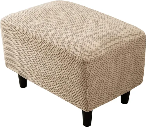 Miniatura 21 de Eco-Ancheng Funda elástica para silla, funda otomana rectangular de almacenamiento, funda otomana para reposapiés, fundas otomanas para taburete