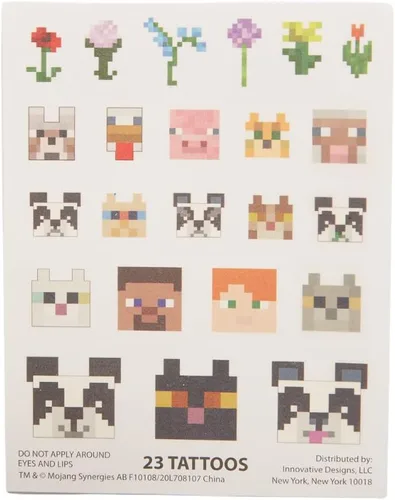 Miniatura 7 de Innovative Designs Minecraft - Juego de actividades de lujo para niños con lata de transporte, hojas para colorear, tatuajes, calcomanías