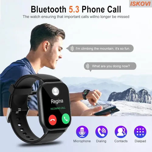 Miniatura 2 de Reloj inteligente para hombres, relojes inteligentes para mujeres, rastreador de actividad física con función de llamada de mensaje, más de 120