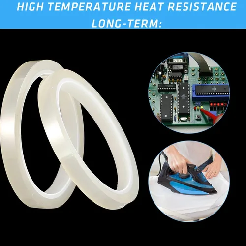 Miniatura 6 de Zonon Cinta térmica transparente de 108 pies para sublimación y transferencia de calor, resistente a altas temperaturas, ideal para placas