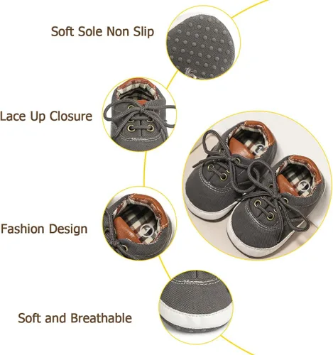 Miniatura 4 de Morbido - Tenis de lona para bebés y niños pequeños, antideslizantes, para recién nacidos, para recién nacidos, para recién nacidos de 0 a 18 meses