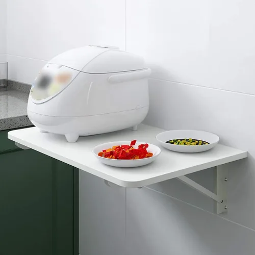 Miniatura 9 de Mesa plegable de pared para cocina, comedor, con soporte de acero inoxidable, mesa de almacenamiento para lavandería, mesa de trabajo