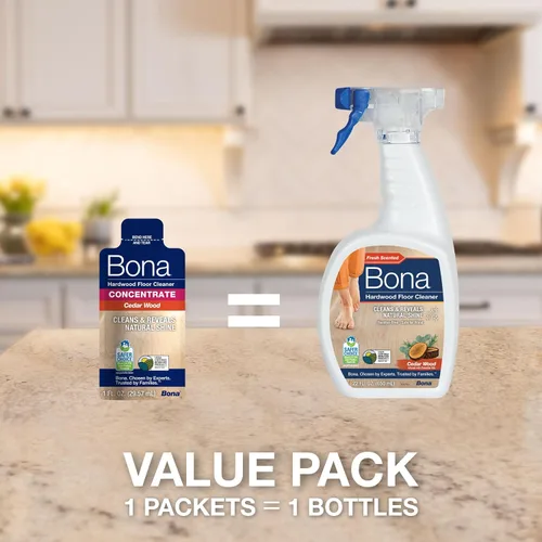 Miniatura 7 de Bona® Spray limpiador de pisos de madera dura, 32 onzas líquidas, madera de cedro, incluye botella llena + recambio de concentrado para limpieza