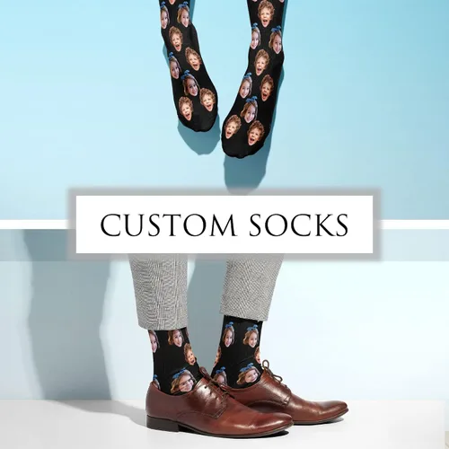 Miniatura 5 de Calcetines de encargo de la cara con la carga de la imagen, calcetines personalizados con foto personalizada unisex divertido calcetín