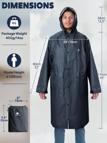 Miniatura 32 de Anyoo Poncho de lluvia con capucha, impermeable, ligero, para hombres, mujeres y adultos, con bolsillo para senderismo, camping, actividades al aire