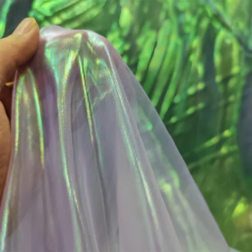 Miniatura 8 de Tela de encaje de organza con gradiente láser arcoíris mágico, tela de gasa holográfica iridescente para vestido de novia, cortina, fondo, fiesta