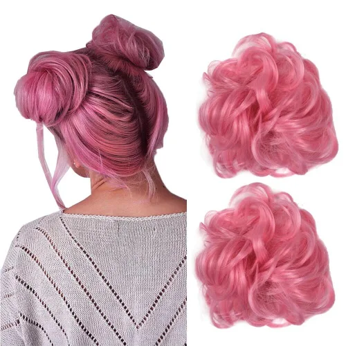 Miniatura 13 de 2 extensiones de cabello ondulado y grueso para mujer, de color negro natural, fibra sintética resistente al calor, para belleza, fiestas, uso